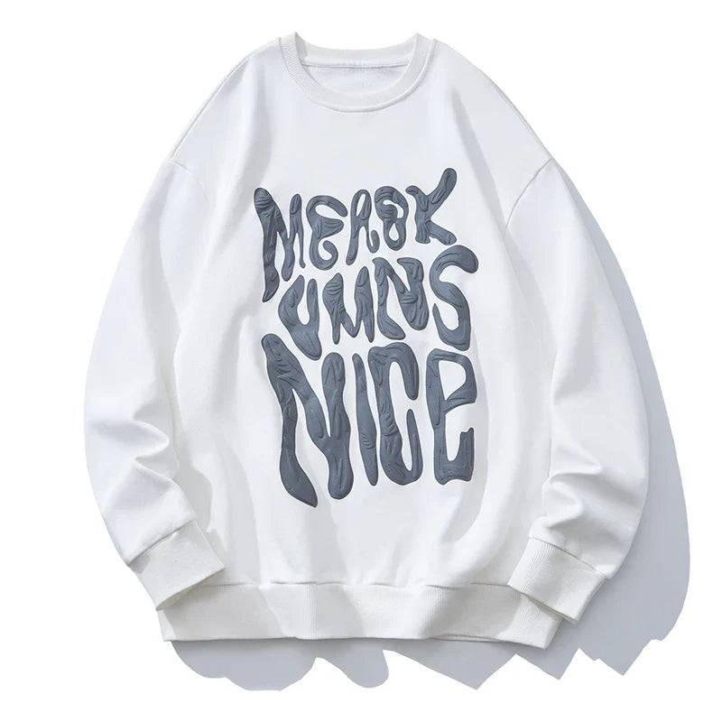 Autumn Letter Print Sweatshirt Harajuku Pullover Streetwear Youthful Vitality