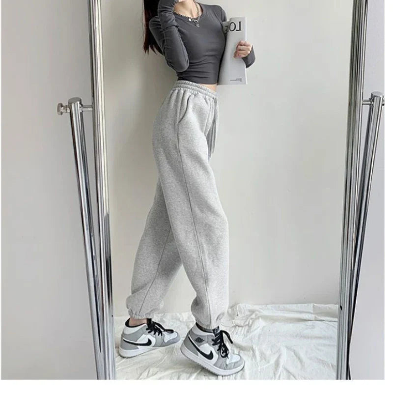Sweatpants Jogger Wide Leg Style High waisted Basic Jogging