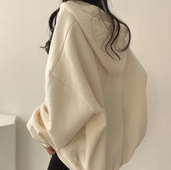 Hoodies Outerwear Bat Sleeve Hooded Pullovers Tops 2022 New Autumn All-Matched Chic Female Sweatshirt