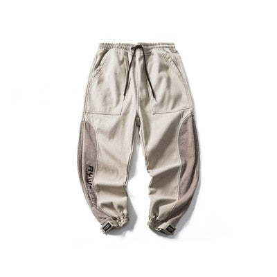 Corduroy Patchwork Casual Pants Hip Hop Cargo