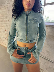 Make It Happen Denim Two Piece Set