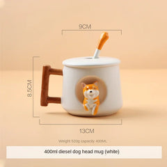 Ceramic Spoon Mug Couple Water High Value Office Coffee Tea Cups