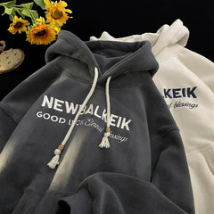 Korean Fashion Winter Hoodie: Warm & Stylish Embroidered Letters Sweater