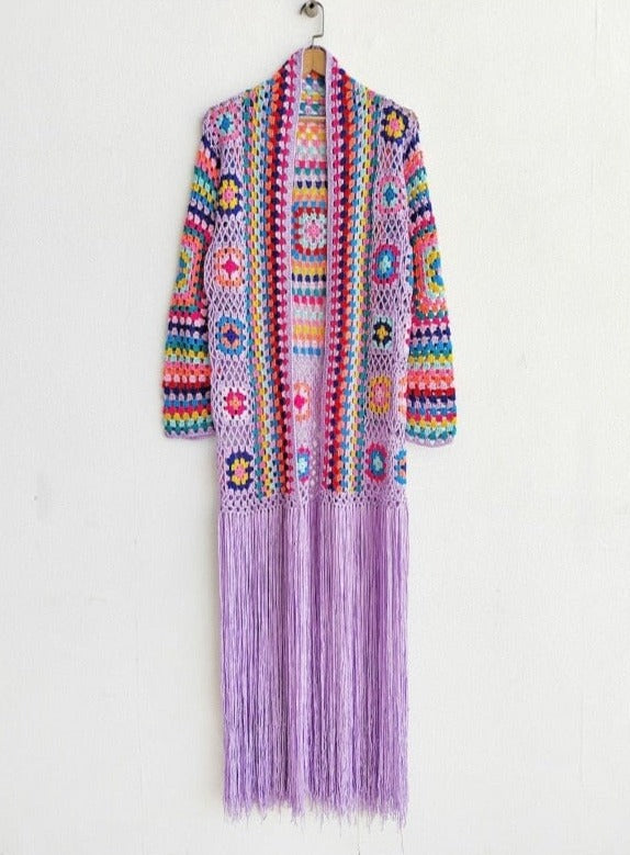 Gypsy Crochet Cardigan Tassel Sweater