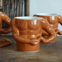 Ceramic Cup Funny Muscular Man Water Cup Mugs