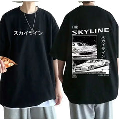 Men T-shirt Japan Anime AE86 Print Summer Casual