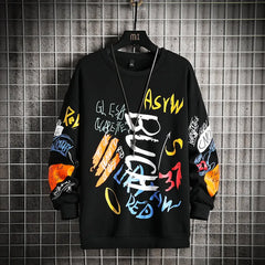 2023 Oversized Graffiti Hoodie Japanese Hip Hop Streetwear Pullover for Men