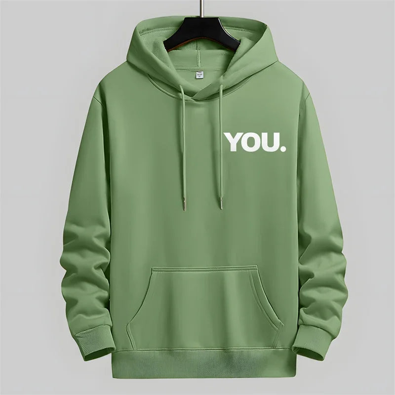 Autumn Korean Chic Letter Printed Hoodies Men Casual Oversized Pullover