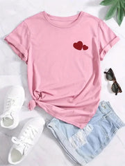 Red Heart Print Women's T-Shirt