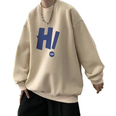 Spring Fall Sweatshirt for Men Vintage Letter Print