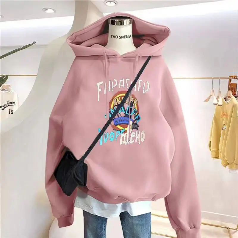 2023 New Spring and Autumn Fashion Letter Printing Loose Casual Versatile Women Hoodie