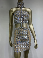 Lory Mesh Sequins Skirt Set