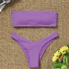 Summer Vibes Solid Brazilian Bikini Set