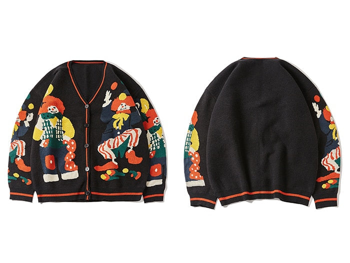 Streetwear Christmas Knitted Cardigan Sweater for Harajuku Women