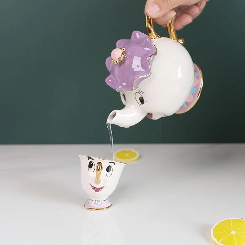 Cartoon Mug Beauty and The Beast Coffee Cup  Chip Cup Set Coffee