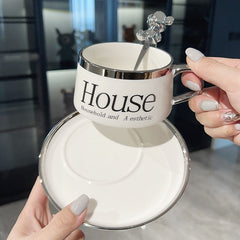 Ceramic coffee cup and saucer advanced beauty coffee cup