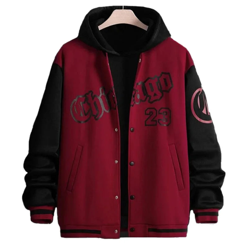Men's Autumn Jacket Coat Letter Printed Baseball