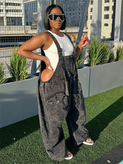 Talk Back Denim Overalls Jumpsuit