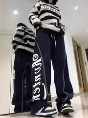 2024 Retro Streetwear Wide Leg Pants Korean Harajuku Fashion