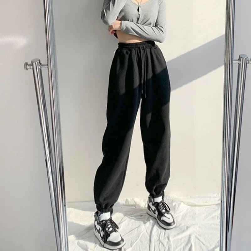 Sweatpants Jogger Wide Leg Style High waisted Basic Jogging