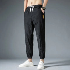 Casual Ice Silk Sports Loose Fashion 2024 Streetwear Men Pants