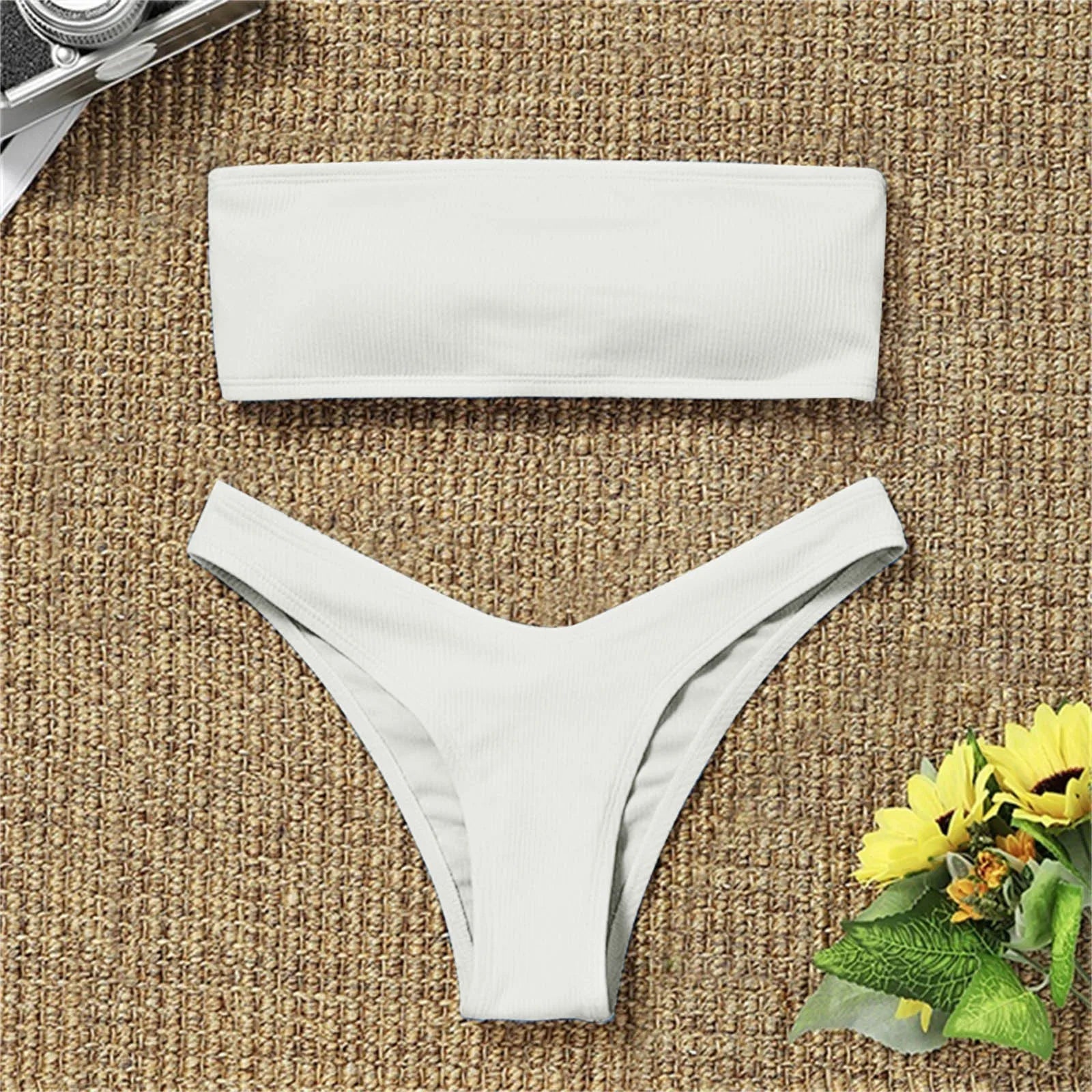 Summer Vibes Solid Brazilian Bikini Set