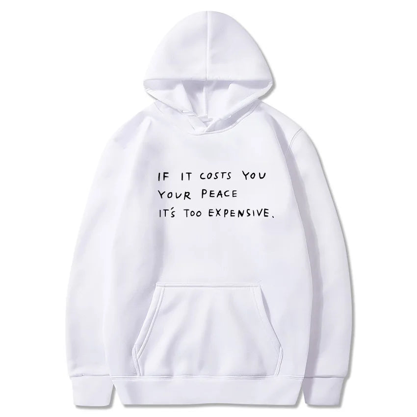 Casual Letter Print Hoodies for Women Fashion Fleece Pullover