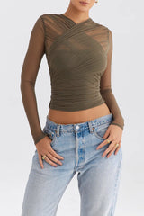 She Changed The Game Mesh Long Sleeve Top