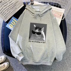 Hoodies Men 2023 New Monogram Print Loose Pullover Hooded And Plush Sweatshirt Y2k Top
