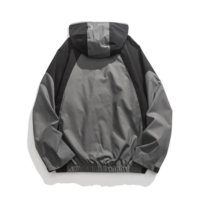 Spring Fall Punk Style Patchwork Jacket Jacket High Street Zipper Coat Couple Outerwear