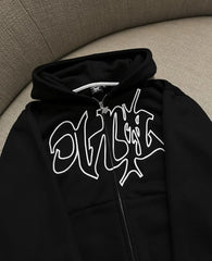 Y2K Retro Letter Zip Hoodie Harajuku Casual Sports Hoodie for Women