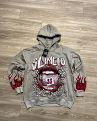 Slime Life Print Hoodie Oversized Gothic Y2K Streetwear