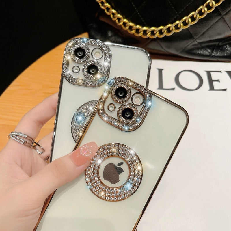 Deluxe Bling Diamond Phone Case for iPhone Transparent Soft Silicone