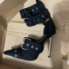 Buckle Down Pointed Toe Heels