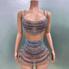 Shinning Diamond Mini Dress