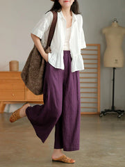 Linen Soft Cotton Wide Leg Pant