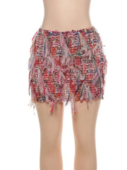 More About Me Colorful Tassel Mini Skirt