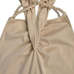 Hemp Rope Ruched Knit Dress