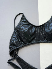 Backless One-Piece Swimsuit Metallic