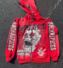Y2K Skull Printed Zipper Hoodie Gothic Street Hip Hop Retro Casual Women