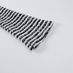 Black and White Striped Stacked Pants