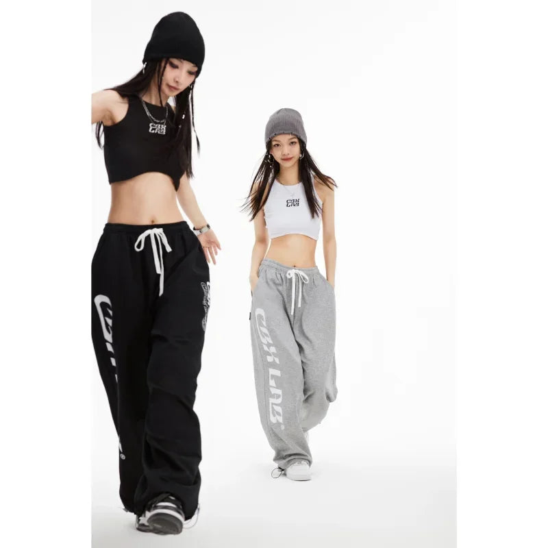 Autumn Gray Kpop Streetwear Korean Fashion Casual Sport Jogger Pants