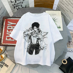 Summer Harajuku Women T-shirts Japanese Anime Attack On Titan Levi Ackerman