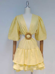 Sara Lantern Sleeve Mini Dress