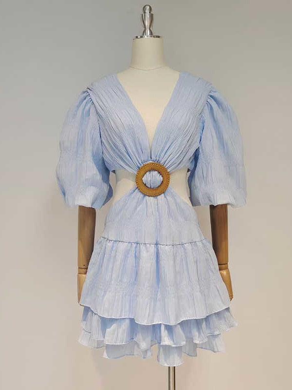 Sara Lantern Sleeve Mini Dress