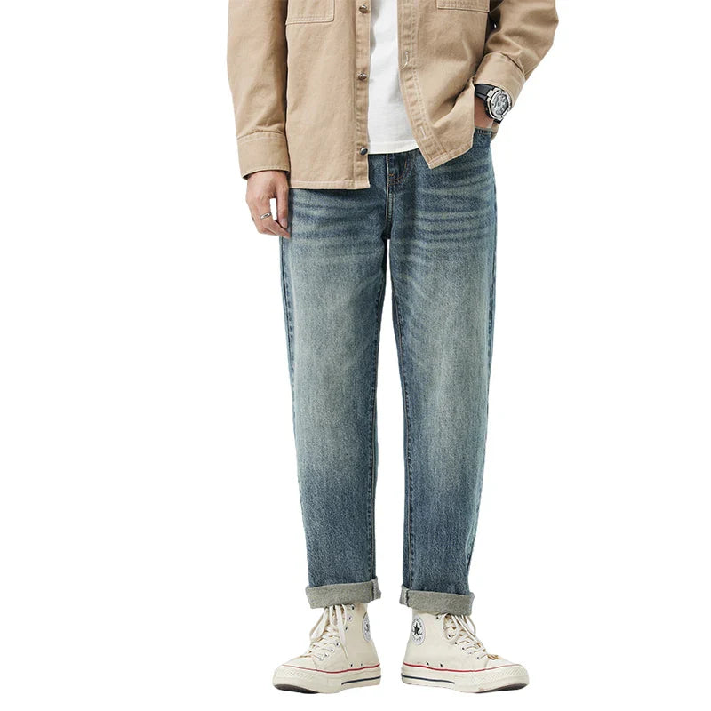 Jeans For Men Baggy Pants Loose Fit Harem Pants Blue Men Oversized
