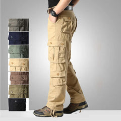 Mens Cargo Pants Safari Style Multi Pockets Military Tactical Outdoor