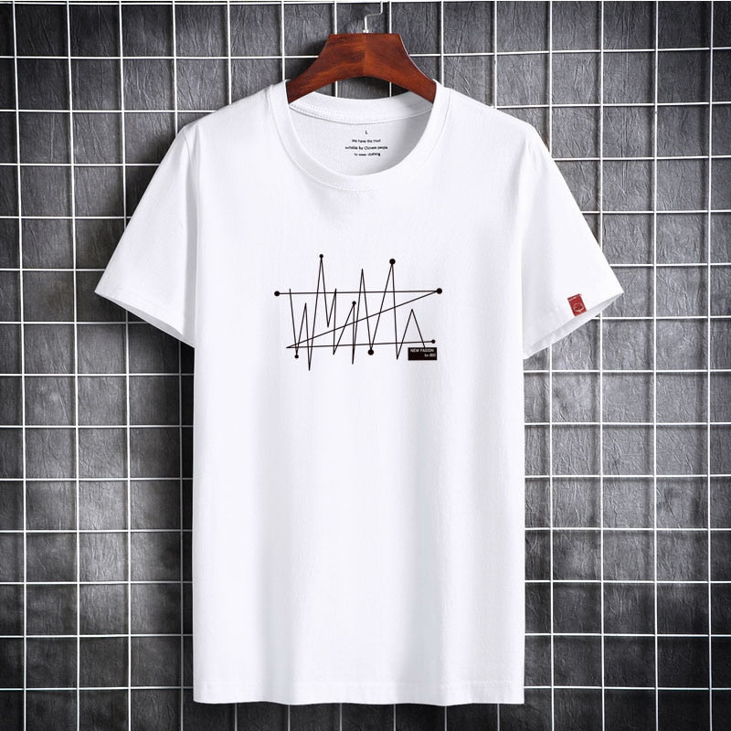 Mens Shirts Casual Short Sleeve Clothes High Quality Printed Cotton