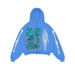 Y2K Devil Skull Hoodie Retro Chic Women's Cardigan Jacket