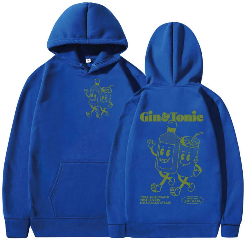 2024 Cute Gin Tonic Cartoon Hoodie Casual Fashion